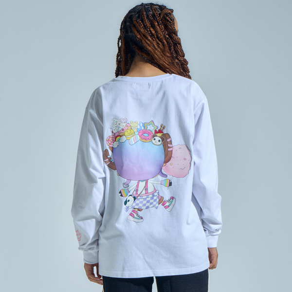 �y�����s�[�X�zHARAJUKU CHOPPER �����O�X���[�uT�V���c WHITE L