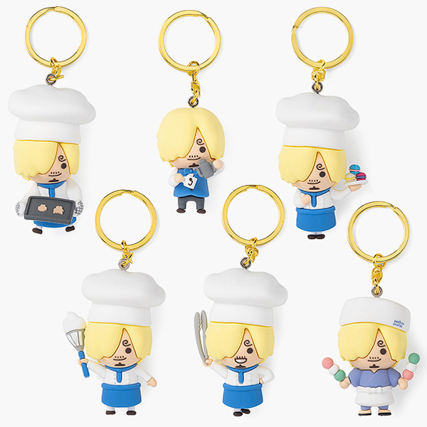 【新品未使用】限定品サマンサタバサ ONEPIECE サンジ キーリング ワンピース】『SANJI no OYATSU』立体ラバーキーホルダー サンジ（6種