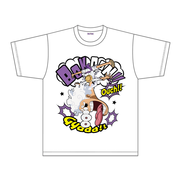【ワンピース】ギア5 アメコミ風Tシャツ WHITE B(XL)