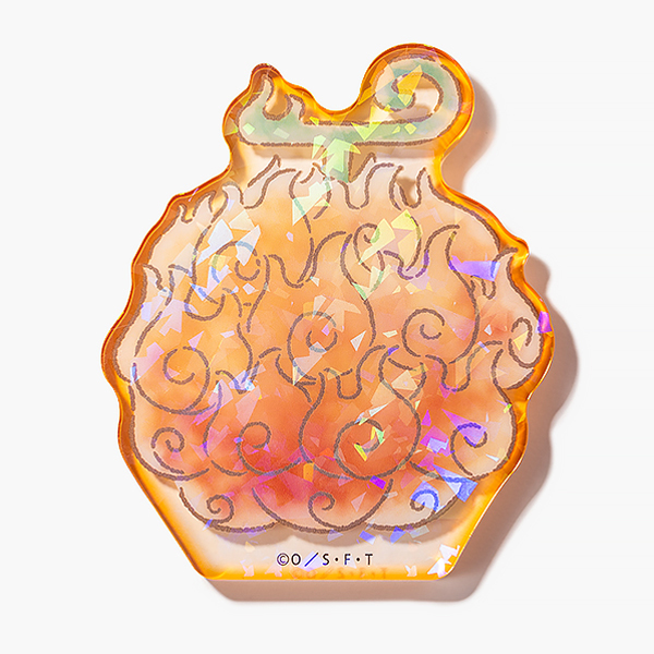【ワンピース】ゆるふわ悪魔の実 ホログラムアクリルブロック メラメラの実