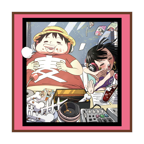 【ワンピース】麦わらスペース ハンドタオル(ルフィ・ハンコック)