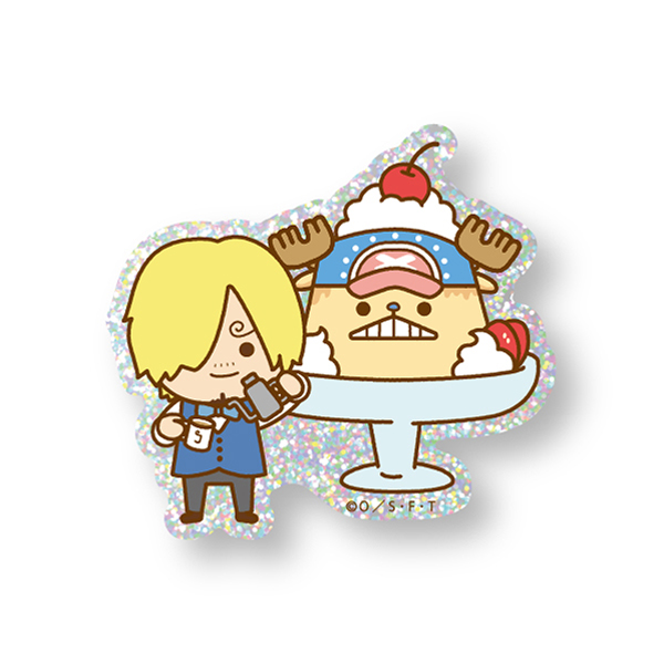 【ワンピース】『SANJI no OYATSU』純喫茶 ラメステッカー パティシエサンジ&チョッパープリンアラモード