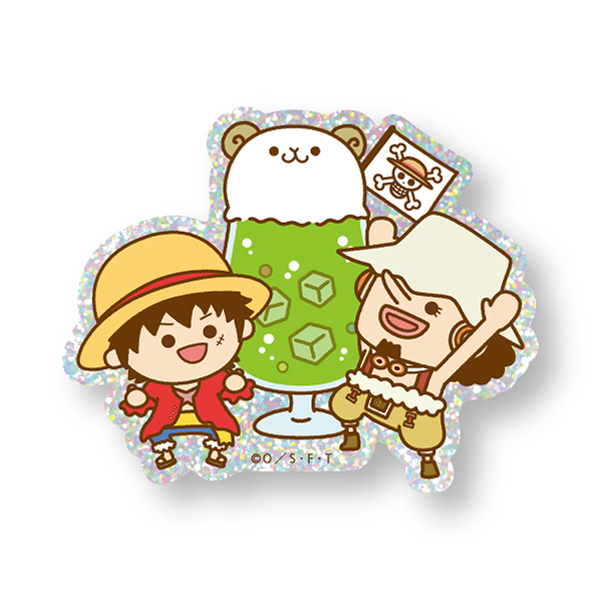 【ワンピース】『SANJI no OYATSU』純喫茶 ラメステッカー メリー号メロンクリームソーダB