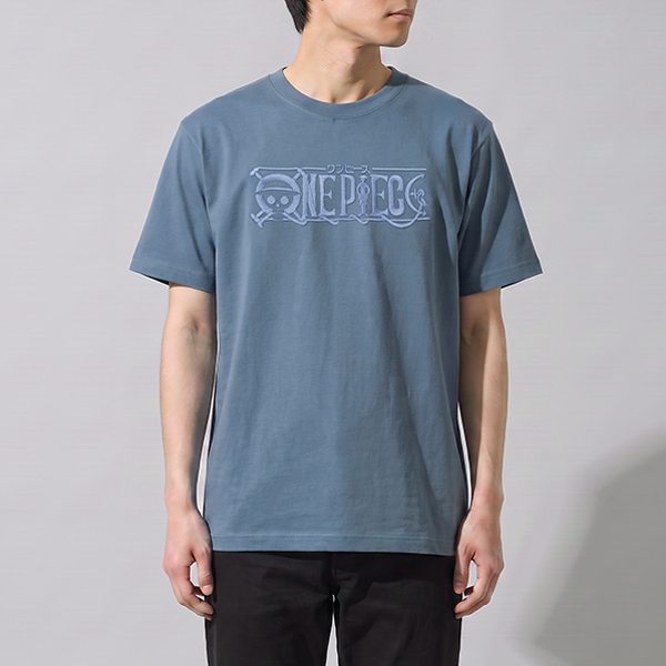 ワンピース】『TV animation ONE PIECE ロゴ』立体刺繍Tシャツ BLUE