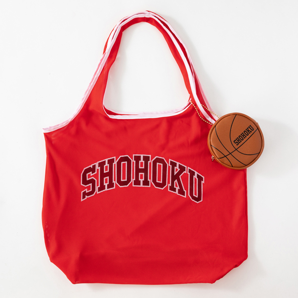 SHOHOKUデザイン　ボール型ポーチ付きメッシュエコバッグ