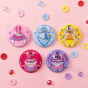 【HUGっと!プリキュア】コスチューム刺繍缶バッジ(全5種ランダム1個入り)