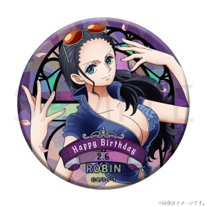 【ワンピース】ワンピース HBDステンドグラス風ホログラム缶バッジ[2.6 ロビン]