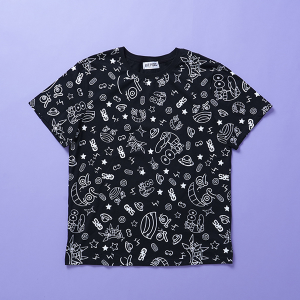 【ワンピース】GEAR5 POP総柄 Tシャツ BLACK L