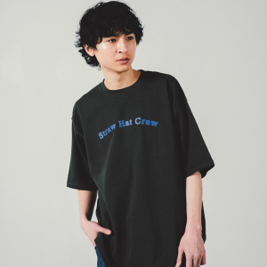 【ワンピース】『ONE PIECE FAN LETTER』オープンエンドTシャツ ブラック<麦わらの一味A> XL