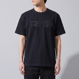ワンピース】『TV animation ONE PIECE ロゴ』立体刺繍Tシャツ BLACK L